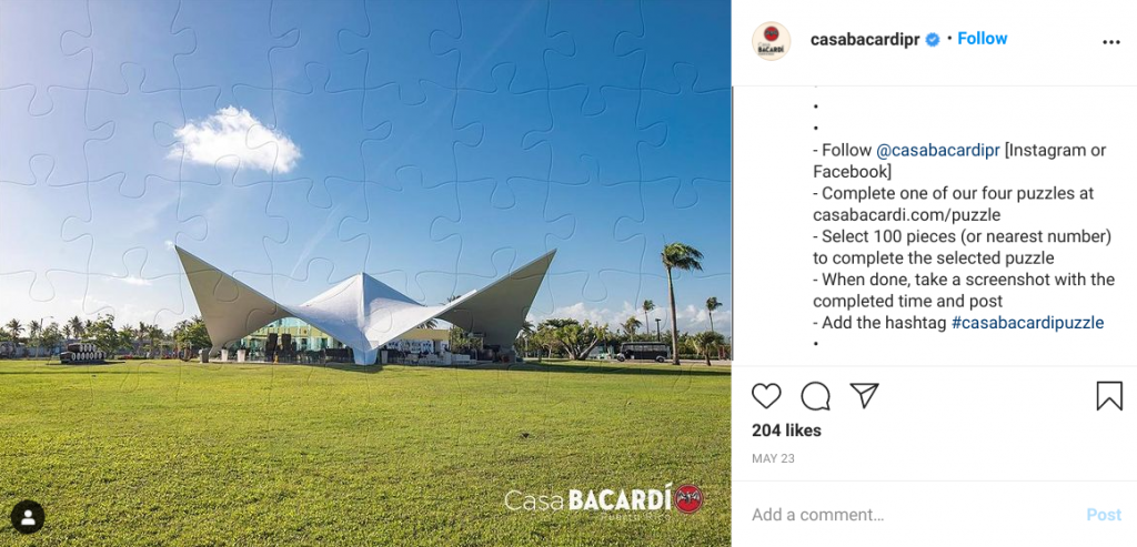 casa bacardi instagram puzzle contest