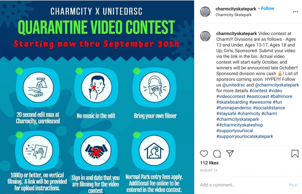 Charmcity Skatepark Instagram giveaway