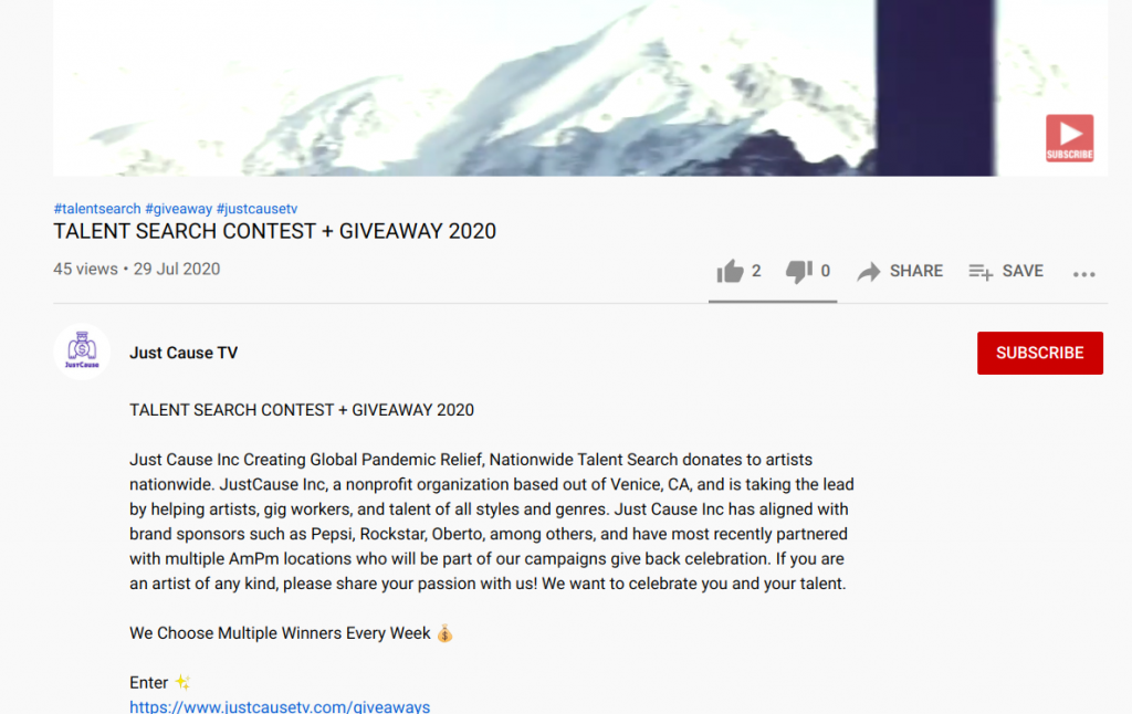 Just cause tv youtube giveaway