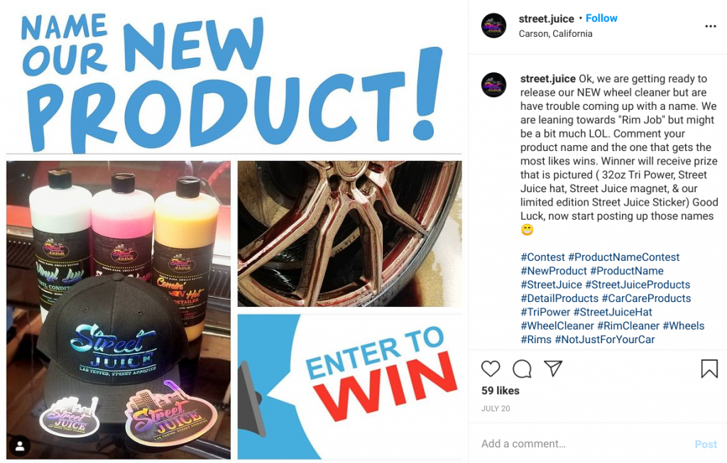 street juice name product instagram giveaway