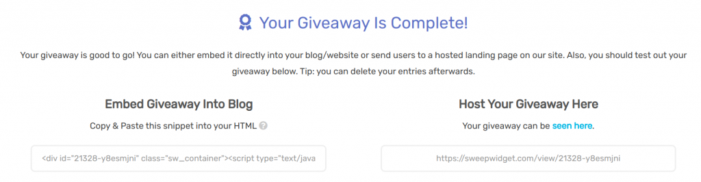 Sweepwidget host your giveaway