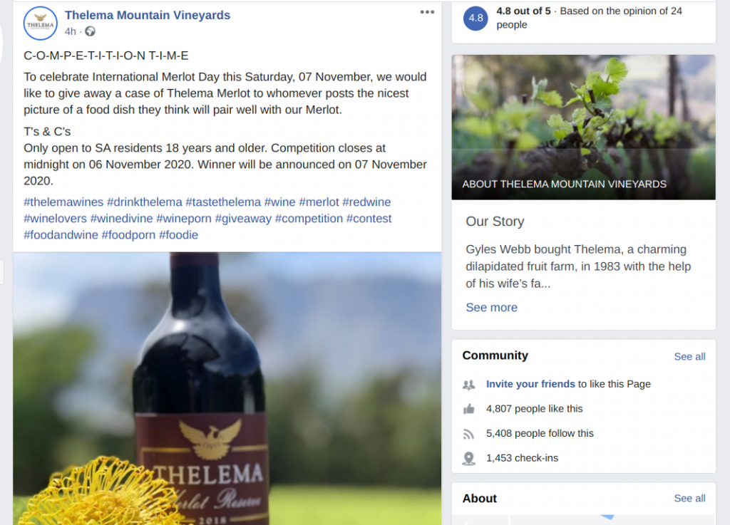 Thelema Facebook giveaway entry criteria