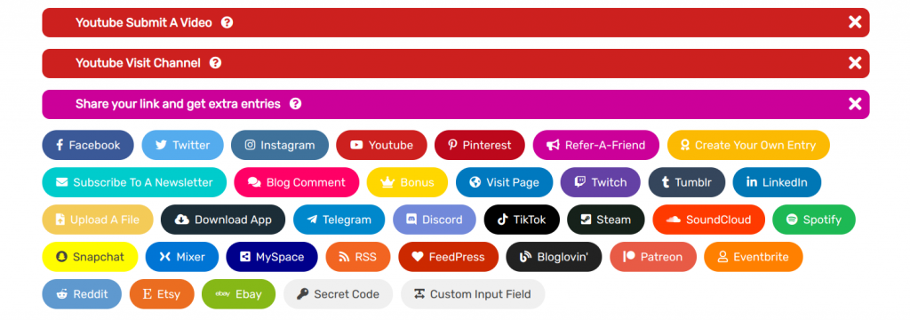 SweepWidget Giveaway launchpad