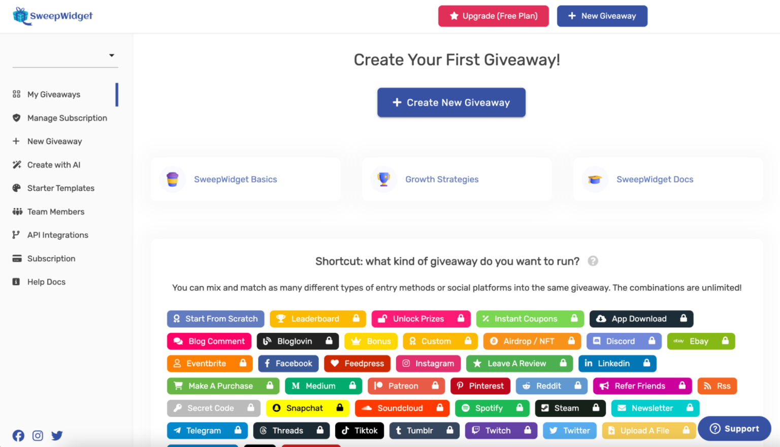 How to Create a Giveaway with SweepWidget
