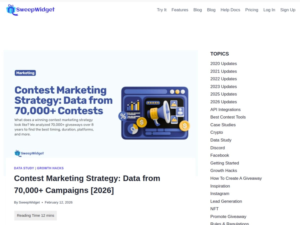 SweepWidget's original data study from 70,000+ contest campaigns