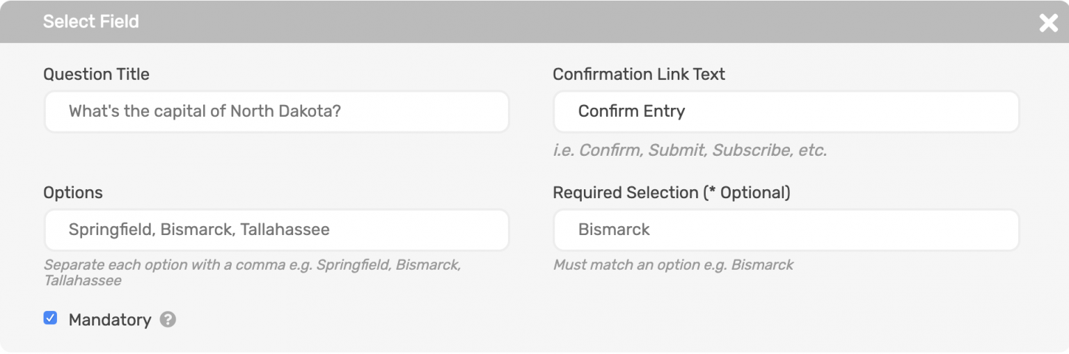 How To Setup User Login Fields SweepWidget