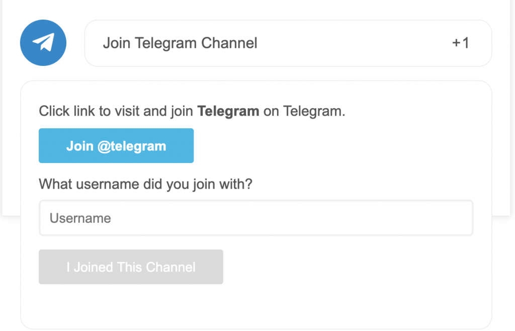 telegram login with username
