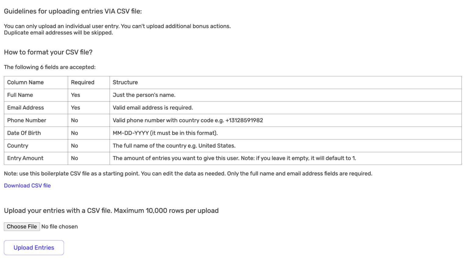 How Can I Manually Upload Entries Into My Contest Using A CSV File ...