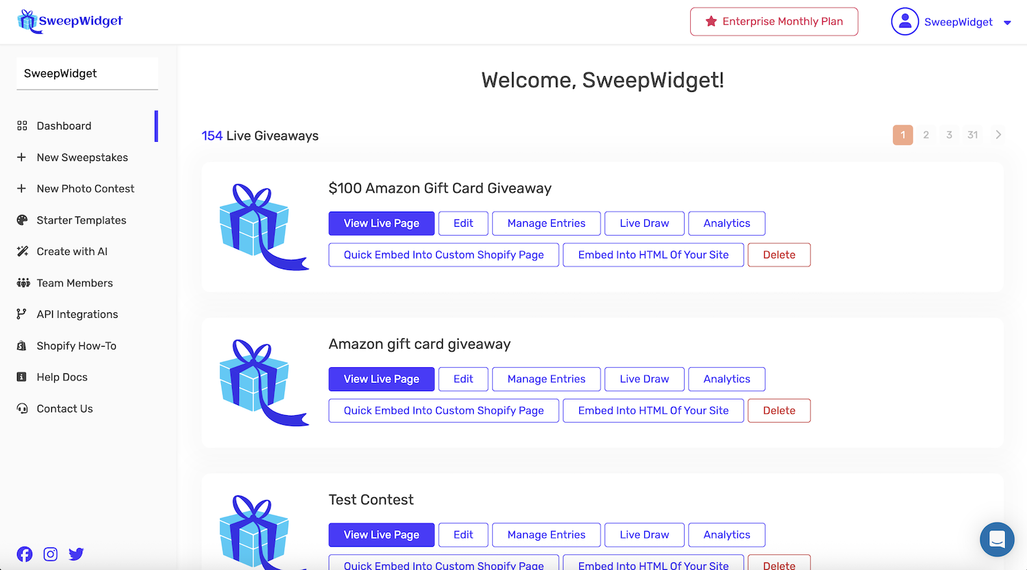 How To Create A Shopify Contest With SweepWidget - SweepWidget Help Docs