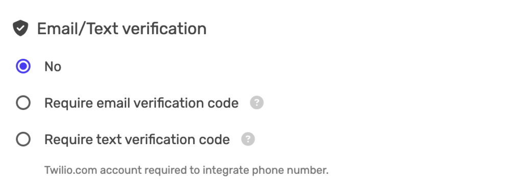 Email/Text Verification