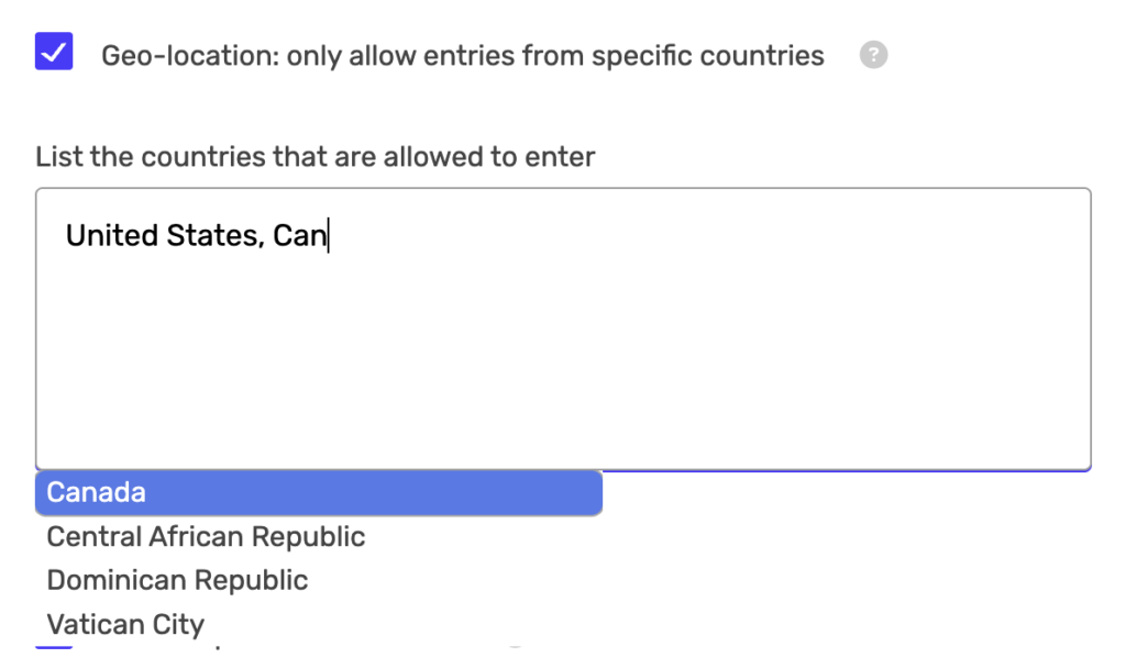 Country Autocomplete