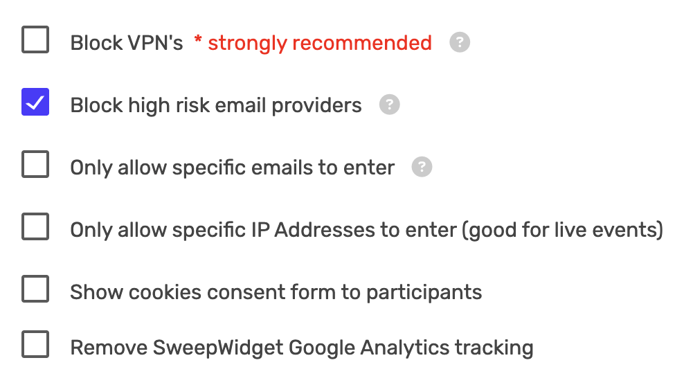 Block High Risk Email Providers