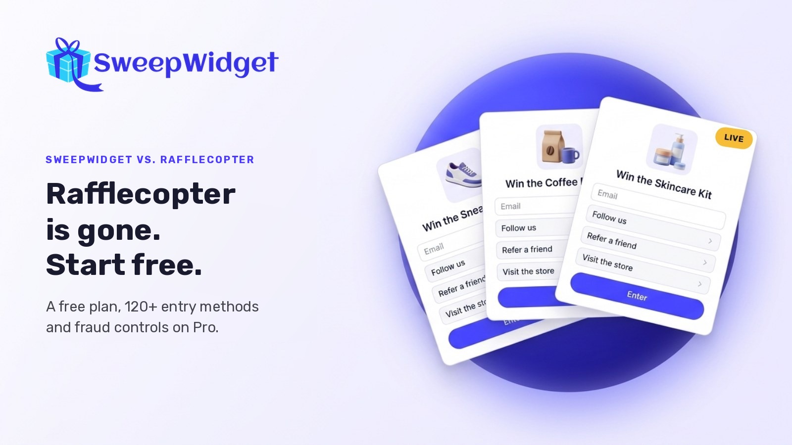 SweepWidget compared to Rafflecopter, which shut down in October 2025